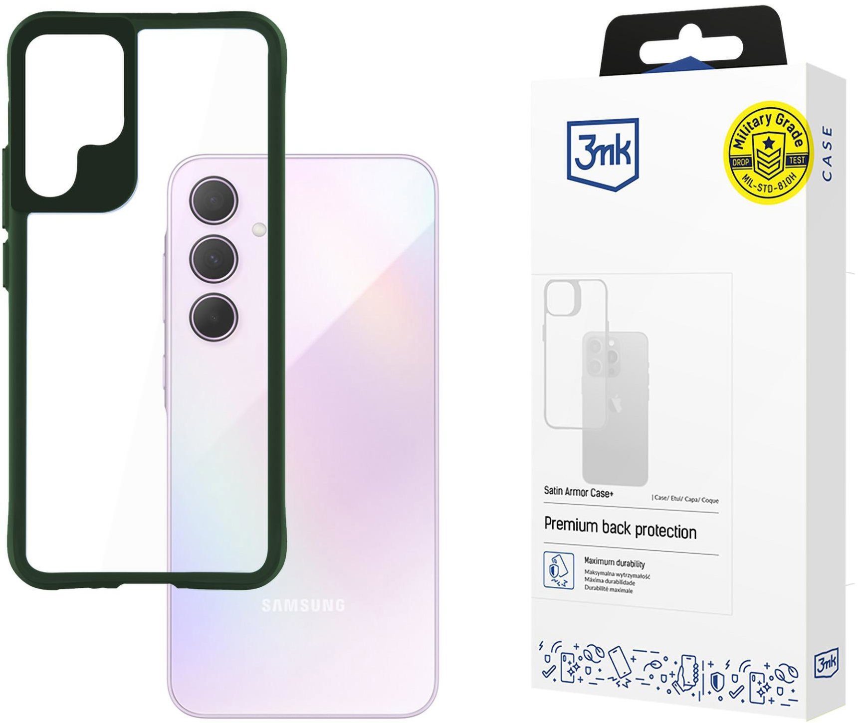 3MK Satin Armor Case+ Green na Samsung Galaxy A35 5G