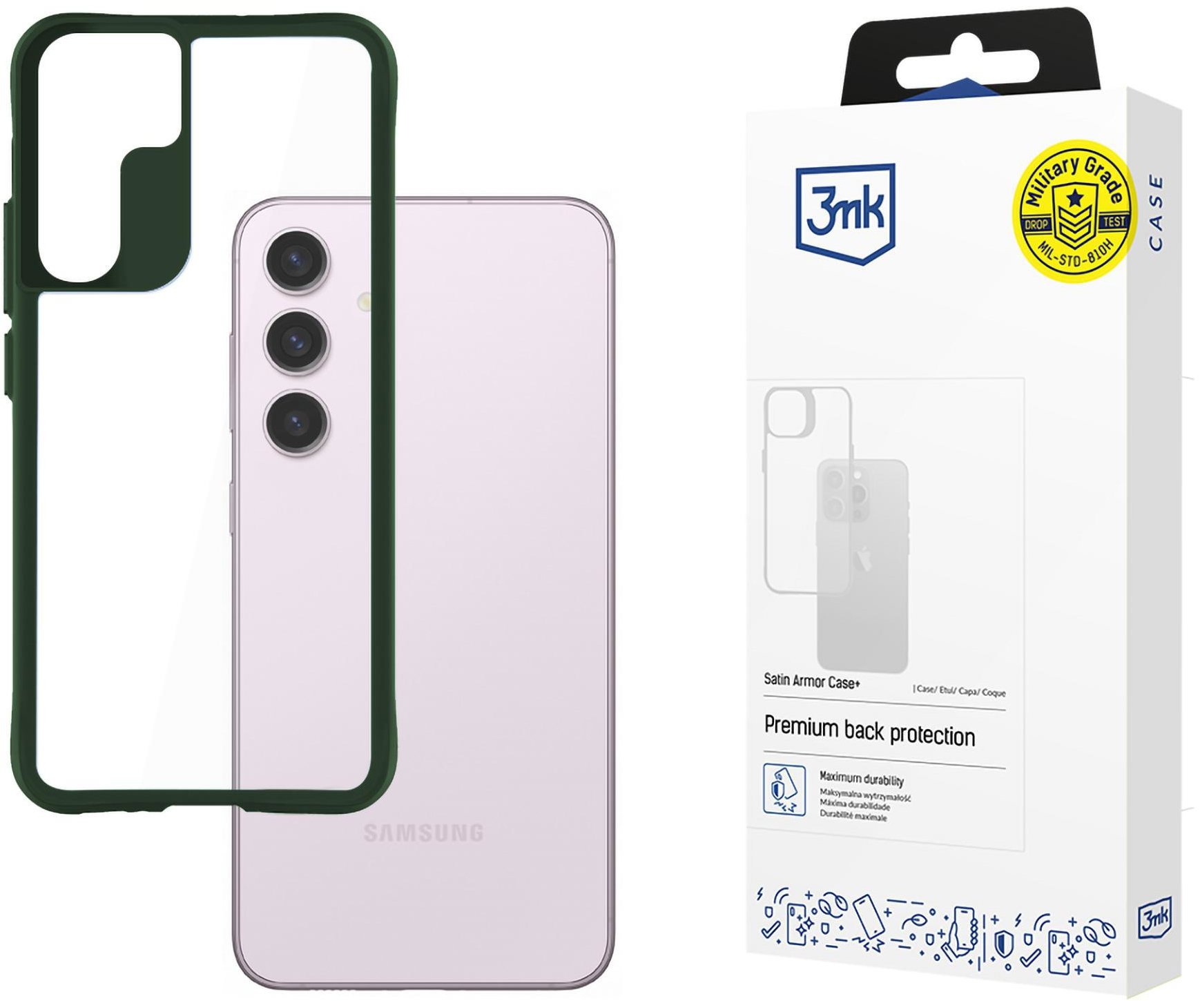 3MK Satin Armor Case+ Green na Samsung Galaxy S24