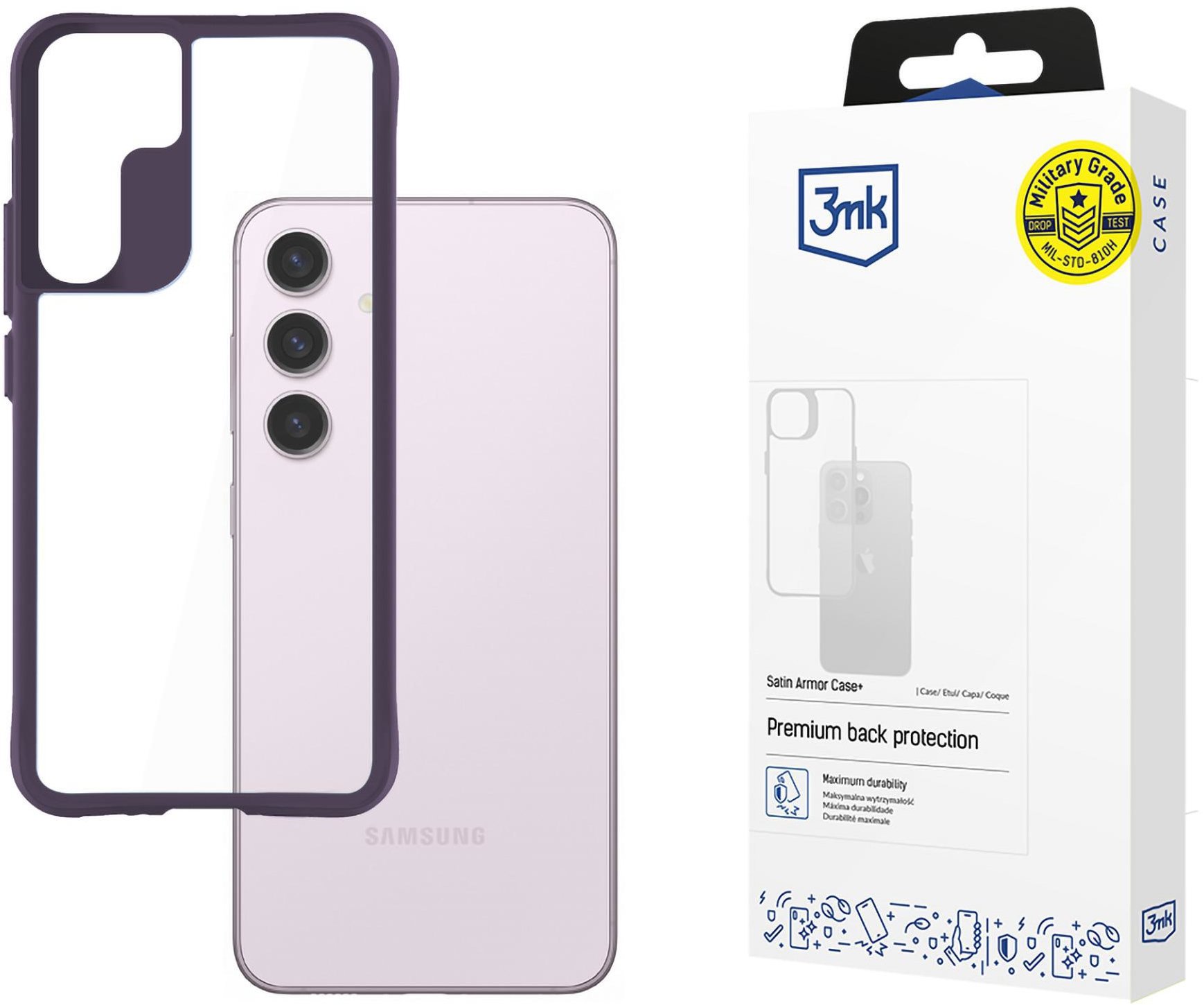 3MK Satin Armor Case+ Purple na Samsung Galaxy S24