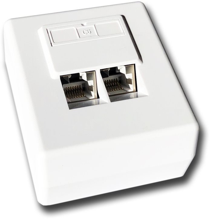 Datacom, CAT6, STP, 2× RJ45, na omietku