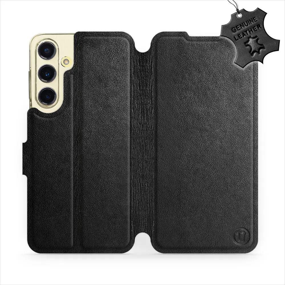 Mobiwear flip pre Samsung Galaxy S24 FE, kožené – čierne