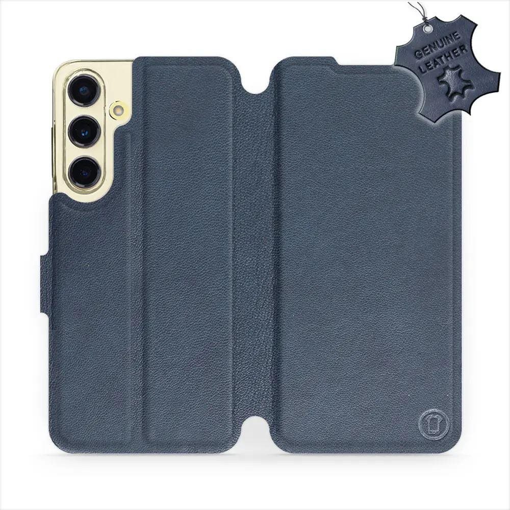 Mobiwear flip pre Samsung Galaxy S24 FE, kožené – modré