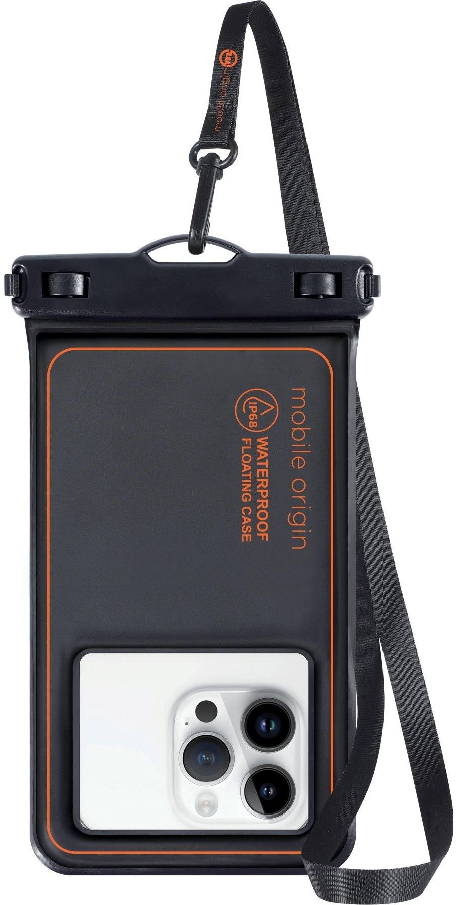 Mobile Origin Waterproof Floating Case 6.5" Black / Orange