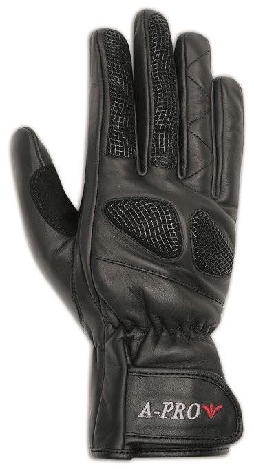 A-PRO BRONX čierne kožené moto rukavice ,XS