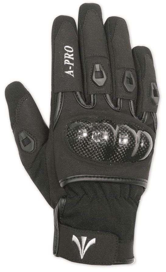 A-PRO PRESTIGE čierne textilné moto rukavice, 2XL