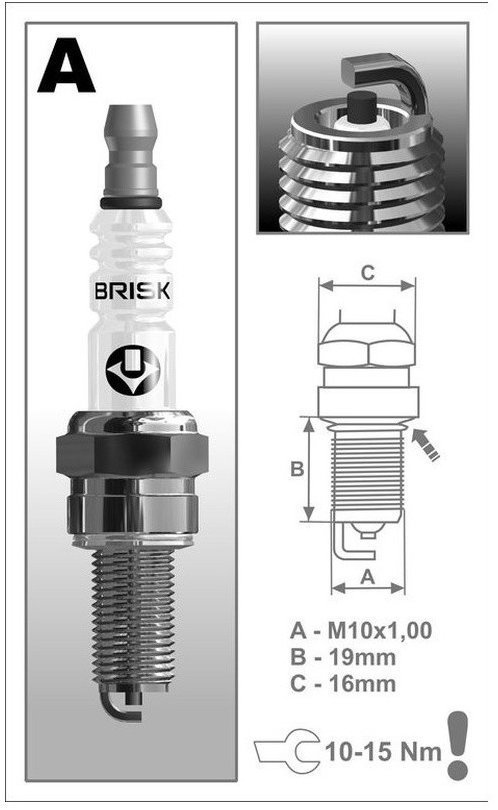BRISK zapaľovacia sviečka AR12C BRISK – Česká Republika