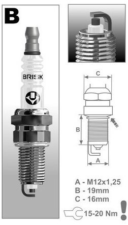 BRISK zapaľovacia sviečka BR14YC-9 rad Super