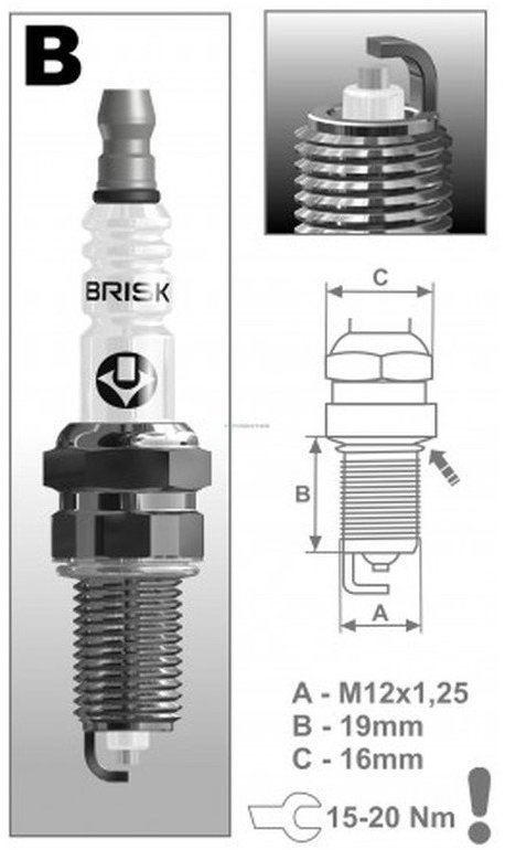 BRISK zapaľovacia sviečka BR14YS-9 rad Super