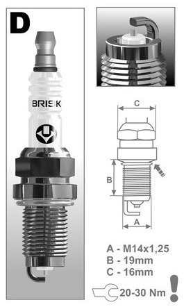 BRISK zapaľovacia sviečka DOR12YS-1 rad Silver Racing