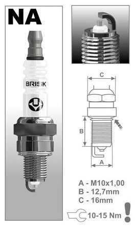 BRISK zapaľovacia sviečka NAR12YS rad Silver Racing