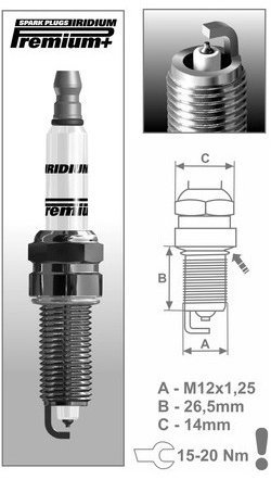BRISK zapaľovacia sviečka P11 rad Premium Iridium+
