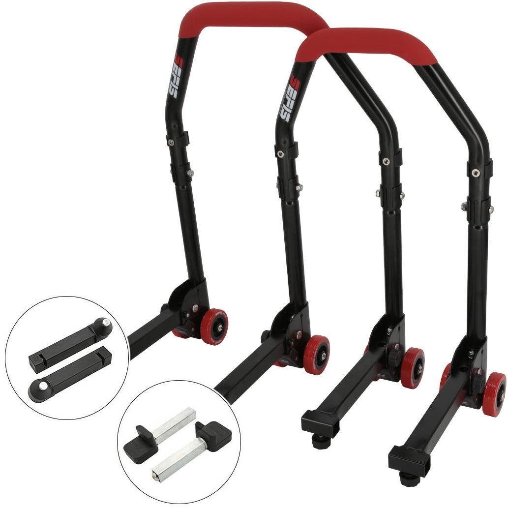 SEFIS M20 sklopný univerzálny moto stojan predný a zadný set – tŕne/packy