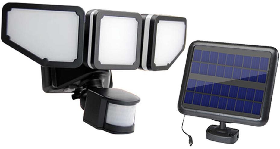 LEDSolar 200 solárne vonkajšie svetlo s pohyb. senzorom, a nast. hlavami, bezdrôtové, 8 W, studené