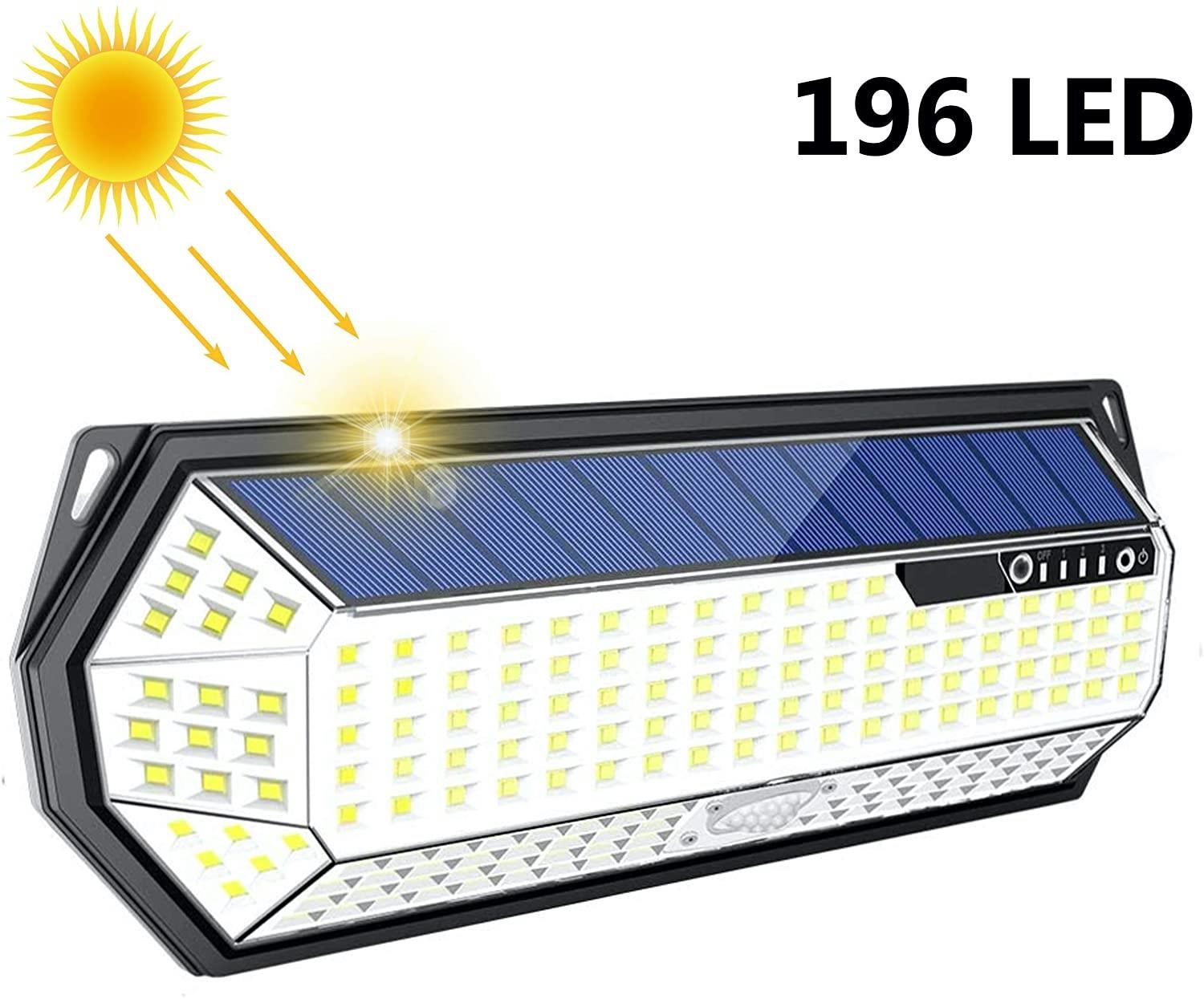 LEDSolar 196 solární venkovní světlo svítidlo, 196 LED se senzorem, bezdrátové, 4W, studenáLEDSolar 196 solárne vonkajšie svetlo svietidlo, 196 LED so senzorom, bezdrôtové, 4 W, studené
