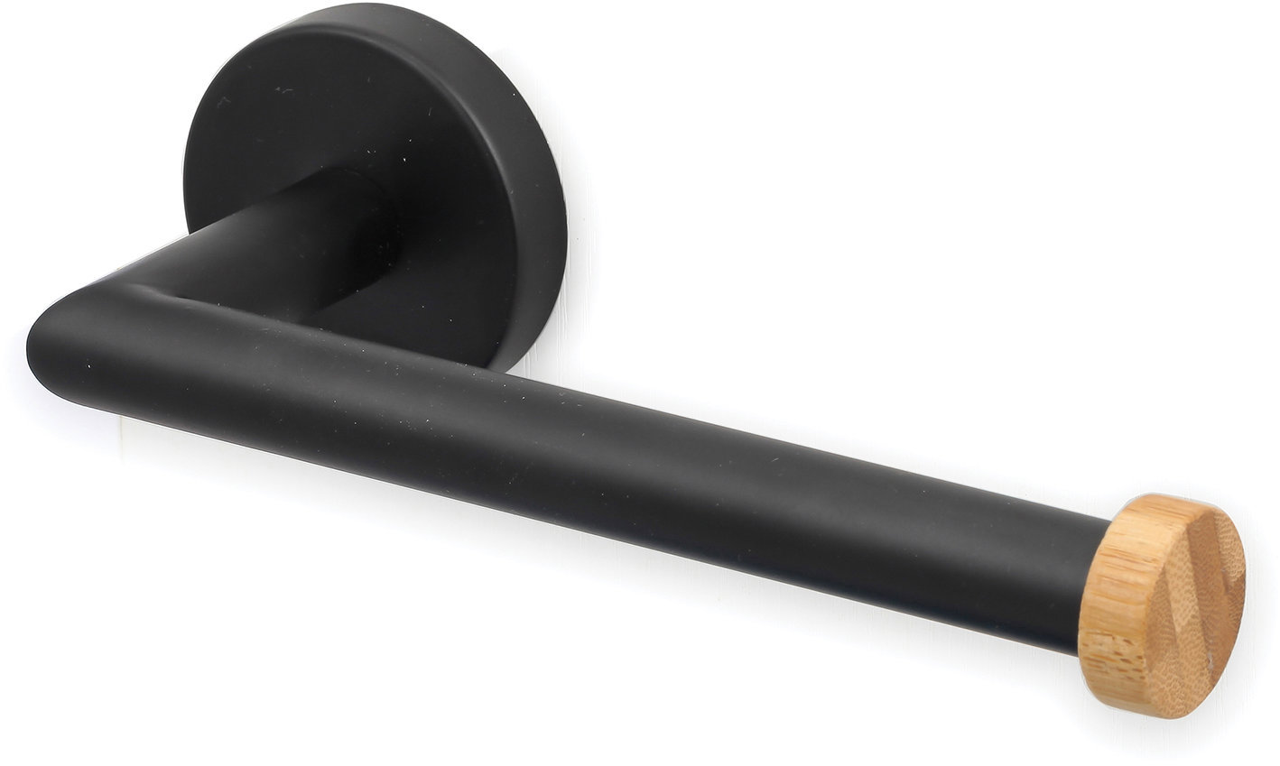 Spirella Držiak na toaletný papier IANA, oceľ, bambus, čierny