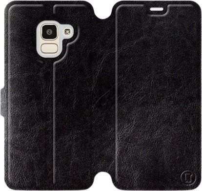 Flipové puzdro na mobil Samsung Galaxy J6 2018 vo vyhotovení Black & Gray so sivým vnútrom