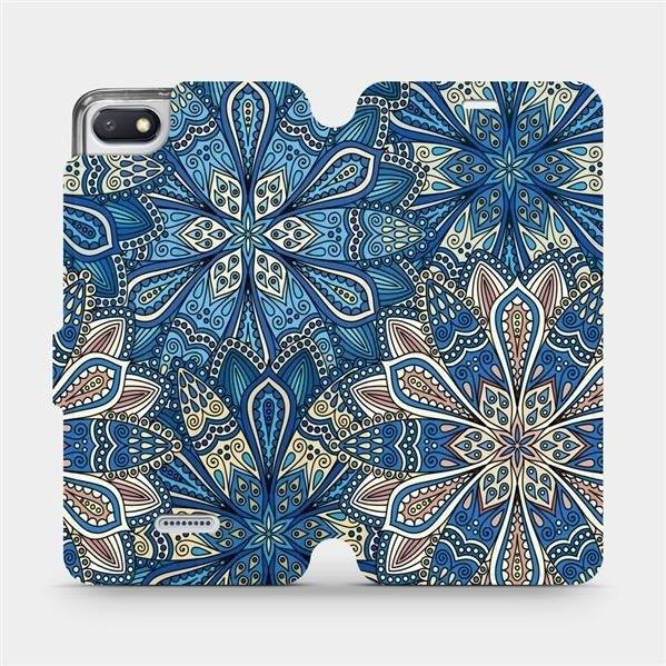 Flipové puzdro na mobil Xiaomi Redmi 6A – V108P Modré mandala kvety