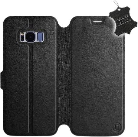 Flip puzdro na mobil Samsung Galaxy S8 – Čierne – kožené – Black Leather