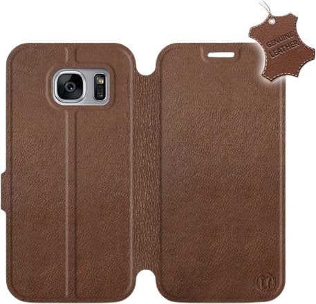 Flip puzdro na mobil Samsung Galaxy S7 Edge – Hnedé – kožené – Brown Leather