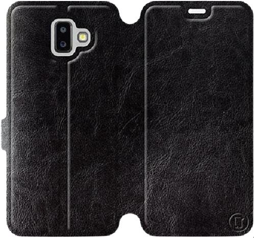 Flipové puzdro na mobil Samsung Galaxy J6 Plus 2018 vo vyhotovení Black & Gray so sivým vnútrom