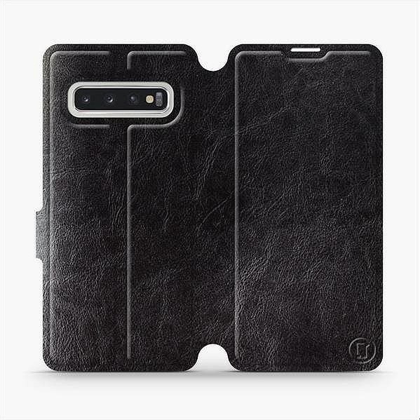 Flipové puzdro na mobil Samsung Galaxy S10 vo vyhotovení Black&Gray so sivým vnútrom