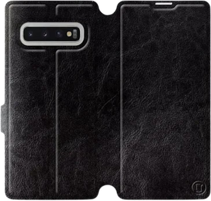 Flipové puzdro na mobil Samsung Galaxy S10 Plus vo vyhotovení Black & Gray so sivým vnútrom