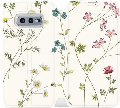 Flipové puzdro na mobil Samsung Galaxy S10e – MD03S Tenké rastlinky s kvetmi