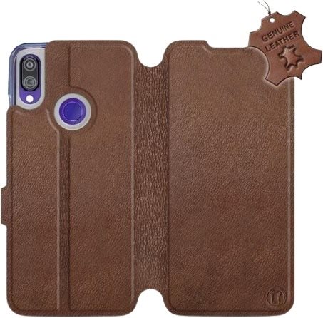 Flip puzdro na mobil Xiaomi Redmi Note 7 – Hnedé – kožené – Brown Leather