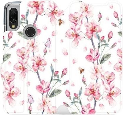 Flipové puzdro na mobil Xiaomi Redmi 7 – M124S Ružové kvety
