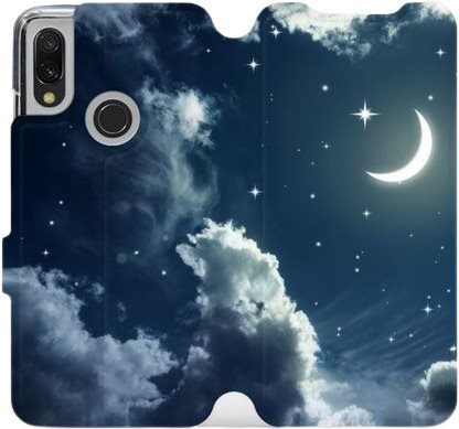 Flipové puzdro na mobil Xiaomi Redmi 7 – V145P Nočná obloha s mesiacom