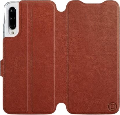 Flipové puzdro na mobil Xiaomi Mi A3 vo vyhotovení Brown & Gray so sivým vnútrom