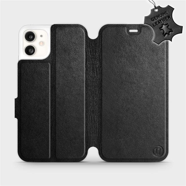 Flip puzdro na mobil Apple iPhone 11 – Čierne – kožené – Black Leather