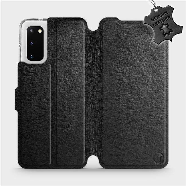 Flip puzdro na mobil Samsung Galaxy S20 – Čierne – kožené – Black Leather
