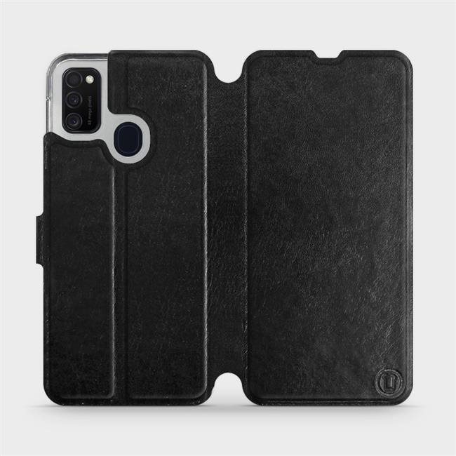 Flipové puzdro na mobil Samsung Galaxy M21 vo vyhotovení Black & Gray so sivým vnútrom