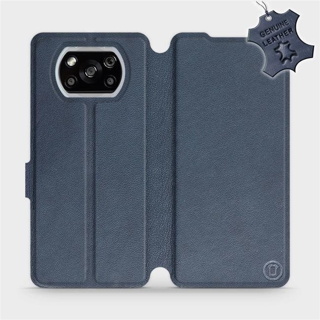 Flipové puzdro na mobil Xiaomi POCO X3 NFC – Modré – kožené – Blue Leather