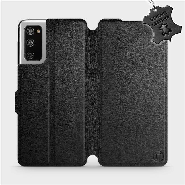Flipové puzdro na mobil Samsung Galaxy S20 FE – Čierne – kožené – Black Leather