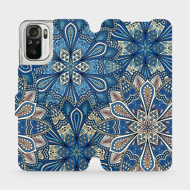 Flipové puzdro na mobil Xiaomi Redmi Note 10S – V108P Modré mandala kvety