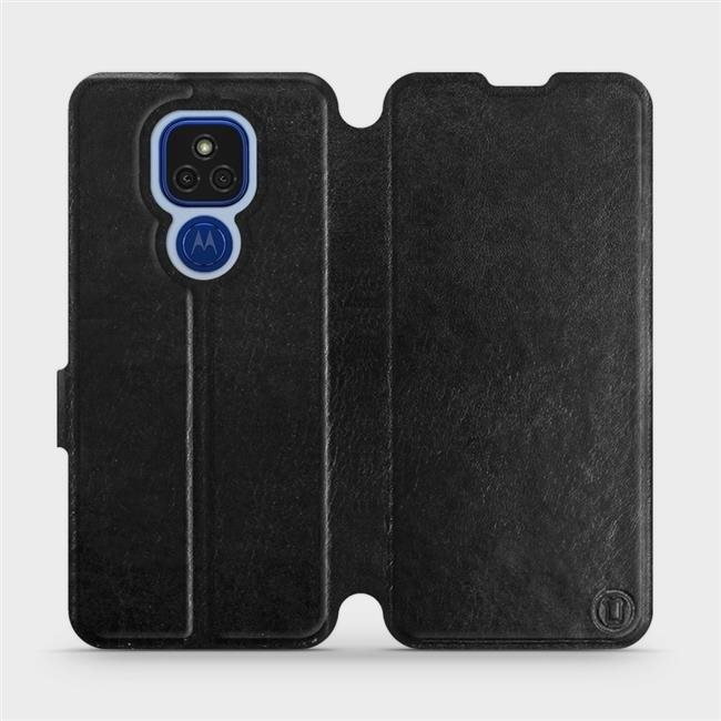 Flipové puzdro na mobil Motorola Moto E7 Plus vo vyhotovení Black & Gray so sivým vnútrom