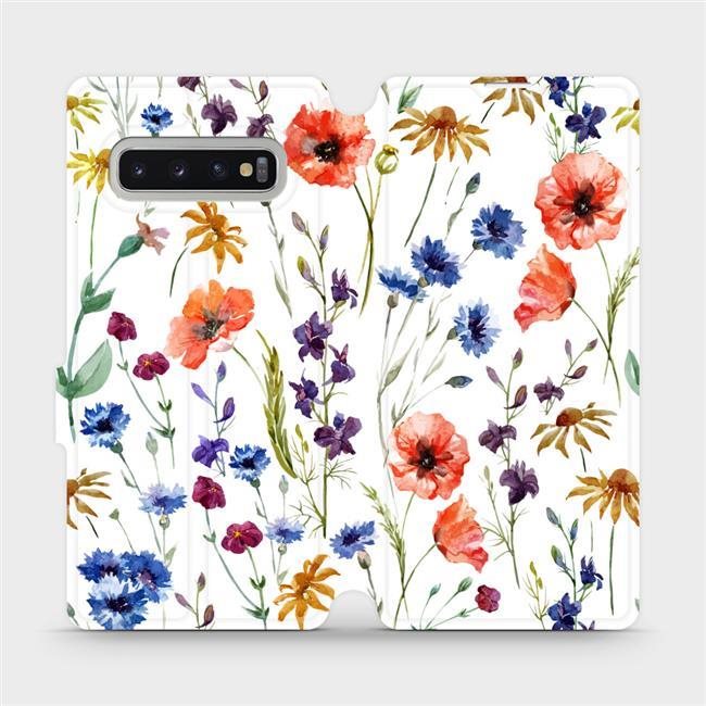 Flip puzdro na mobil Samsung Galaxy S10 Plus – MP04S Lúčne kvety