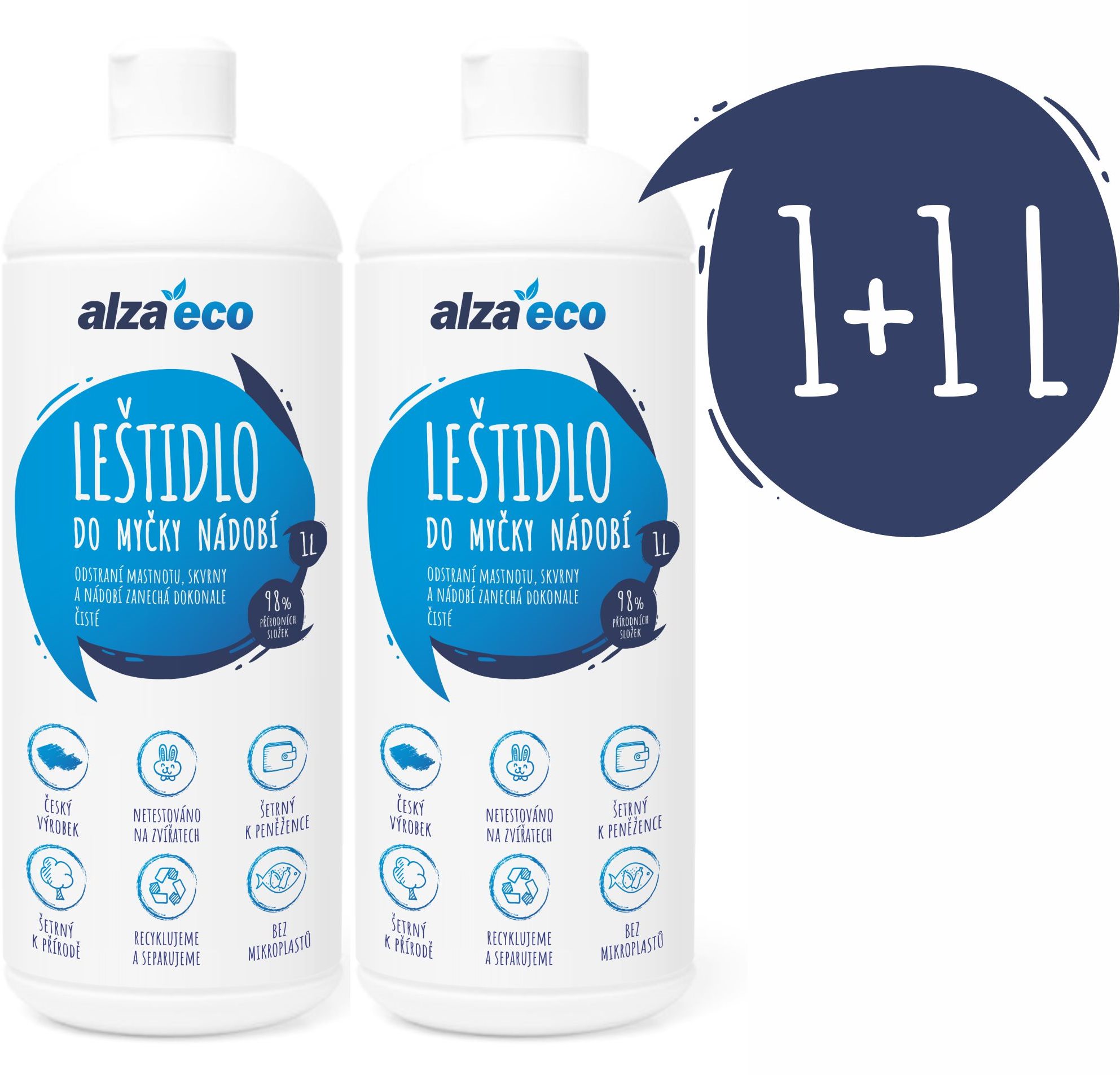 AlzaEco Leštidlo do umývačky riadu 2× 1 l