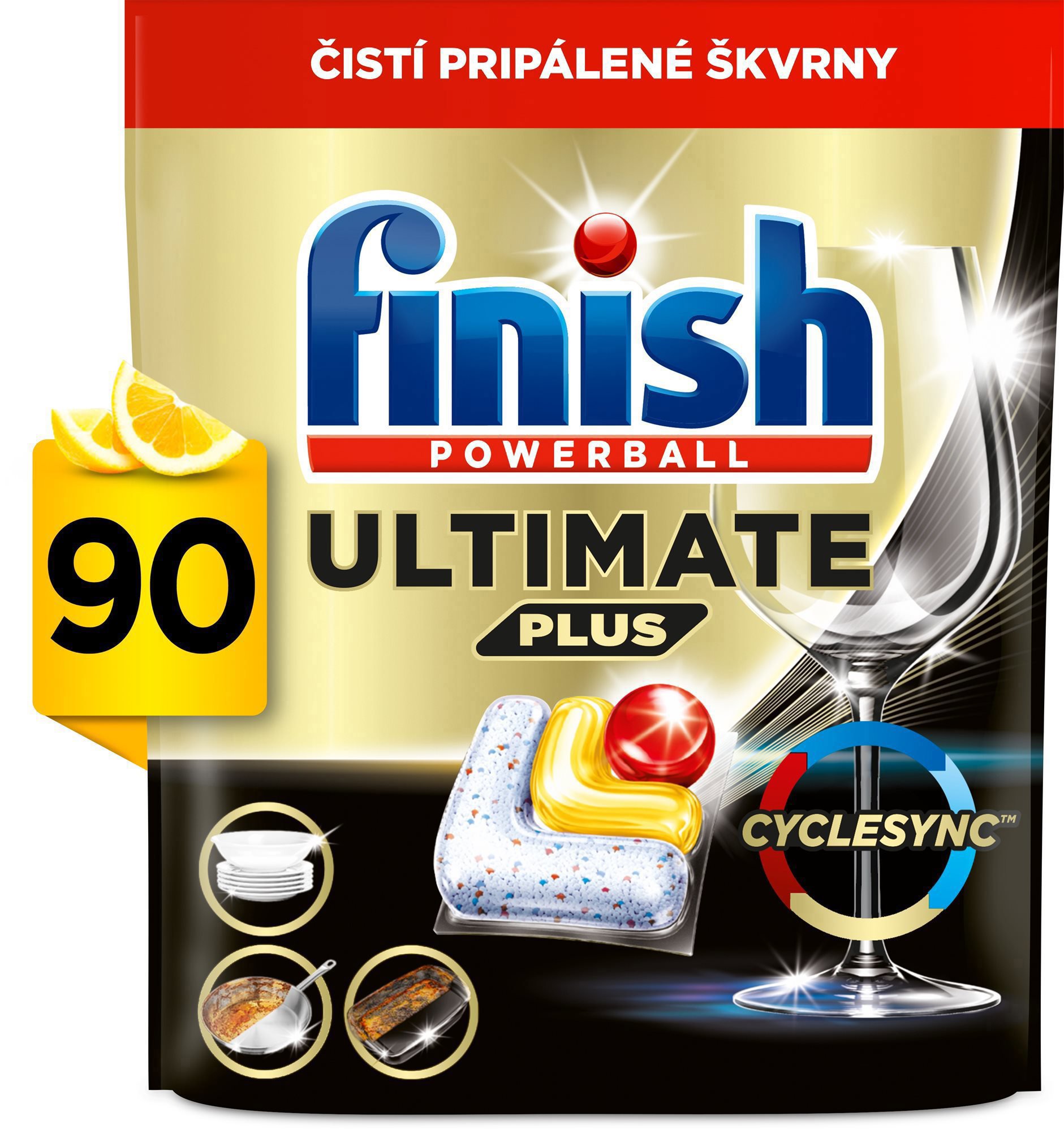 Finish Ultimate Plus All in 1 Lemon, 90 ks