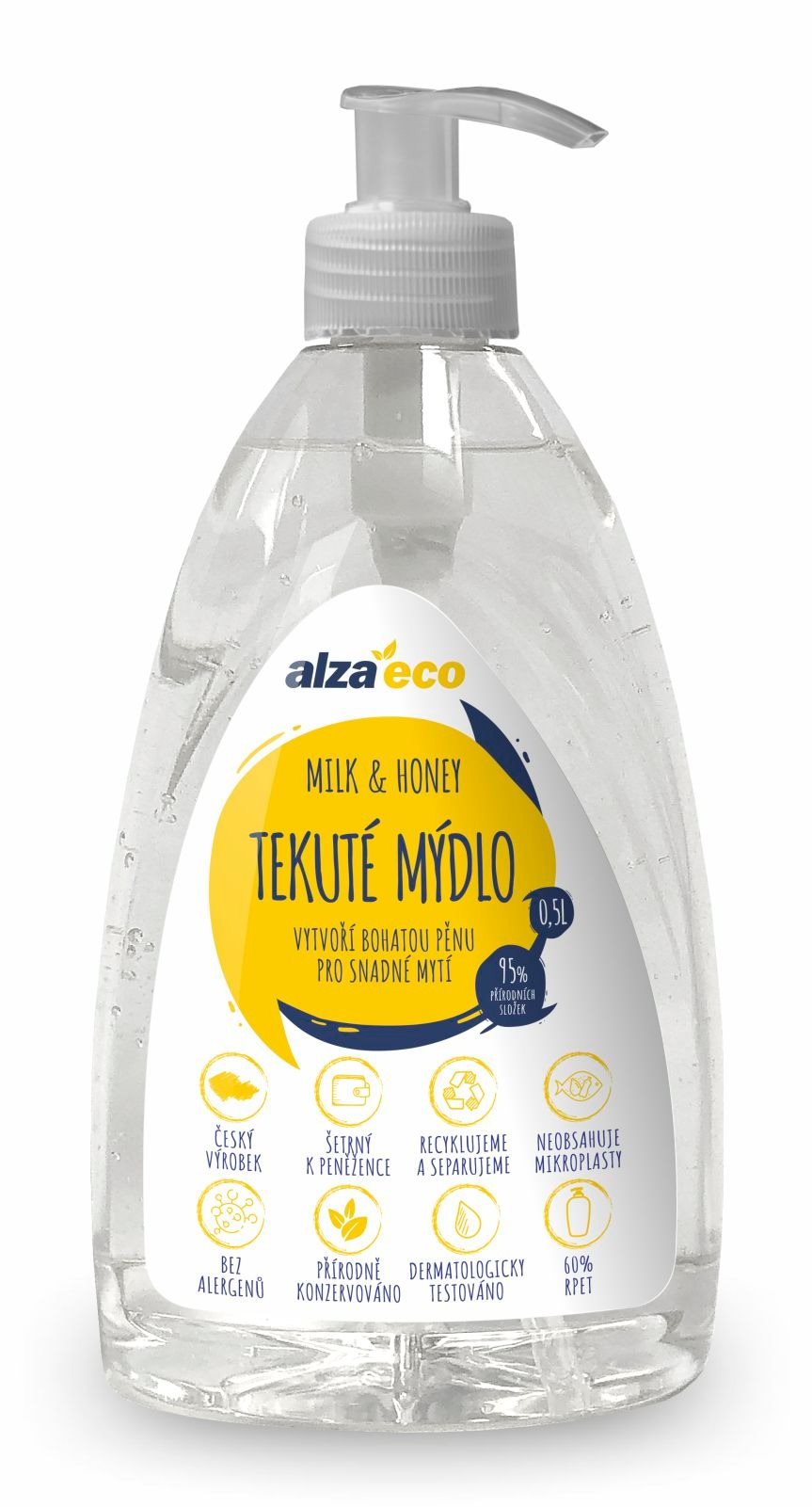 AlzaEco Tekuté mydlo Milk and Honey 500 ml