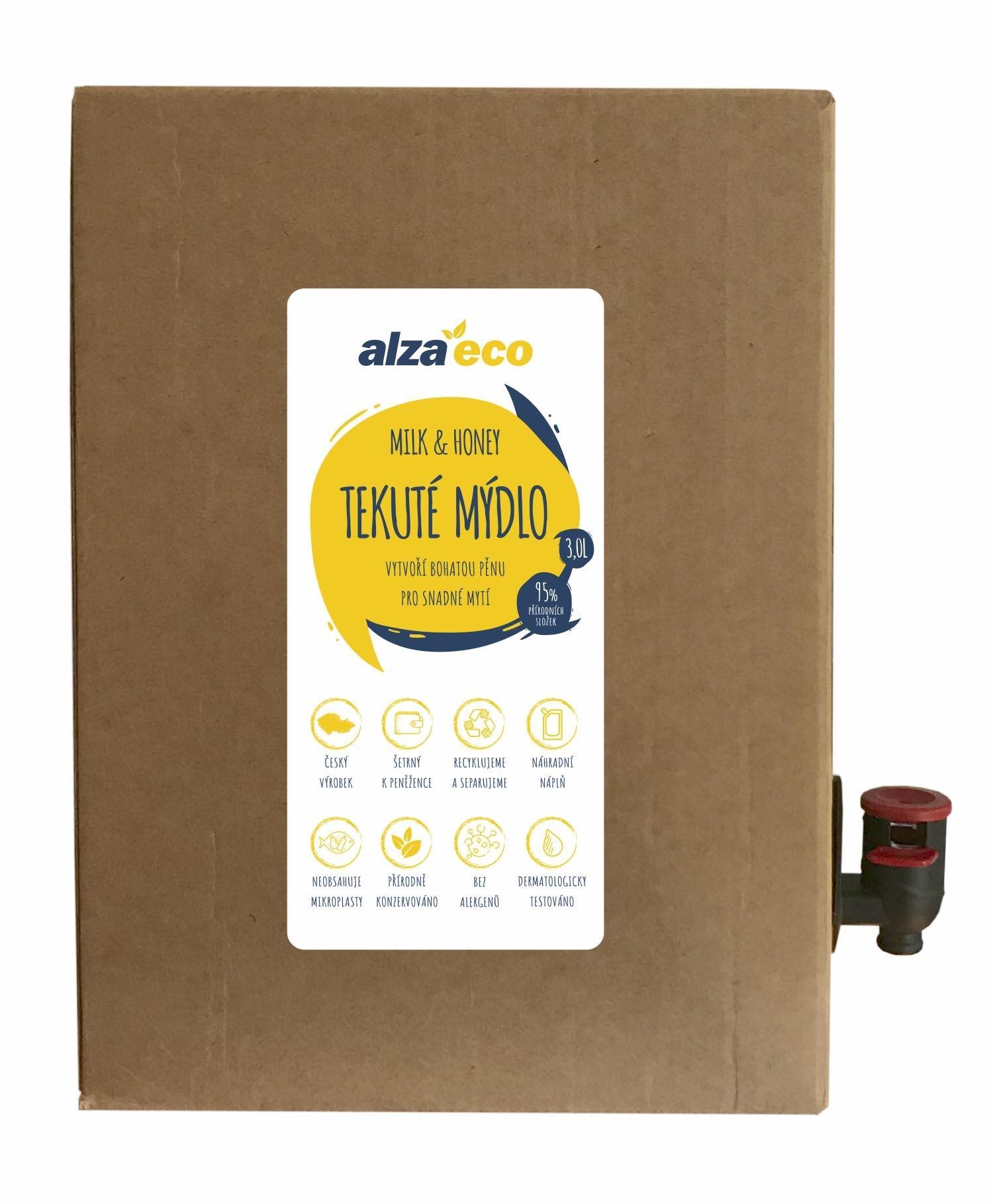 AlzaEco Tekuté mydlo Milk & Honey 3 l