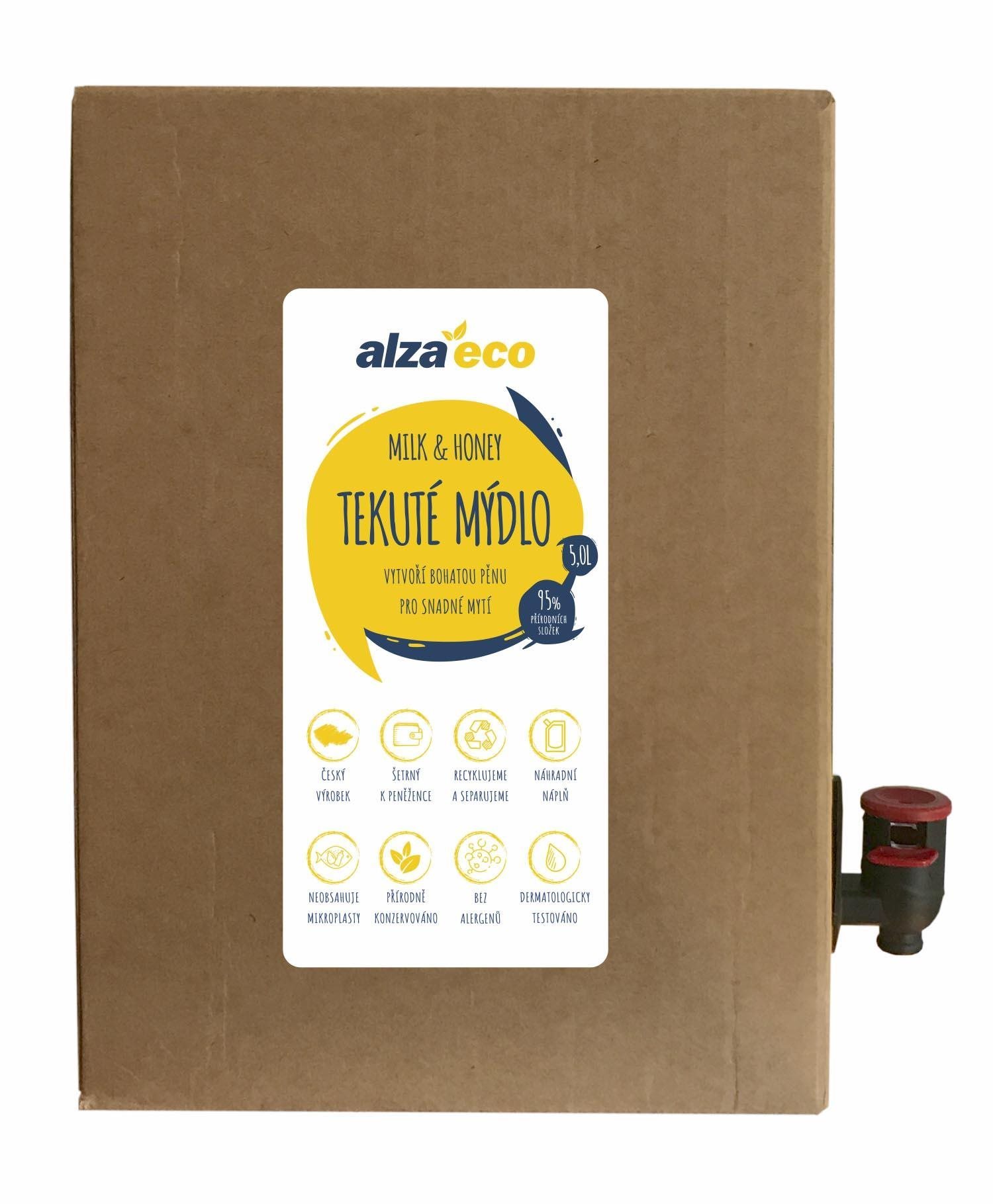 AlzaEco Tekuté mydlo Milk & Honey 5 l