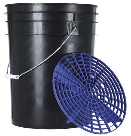 OXFORD Vedro s odkvapkávacím roštom (čierne/modré, objem 20 l)