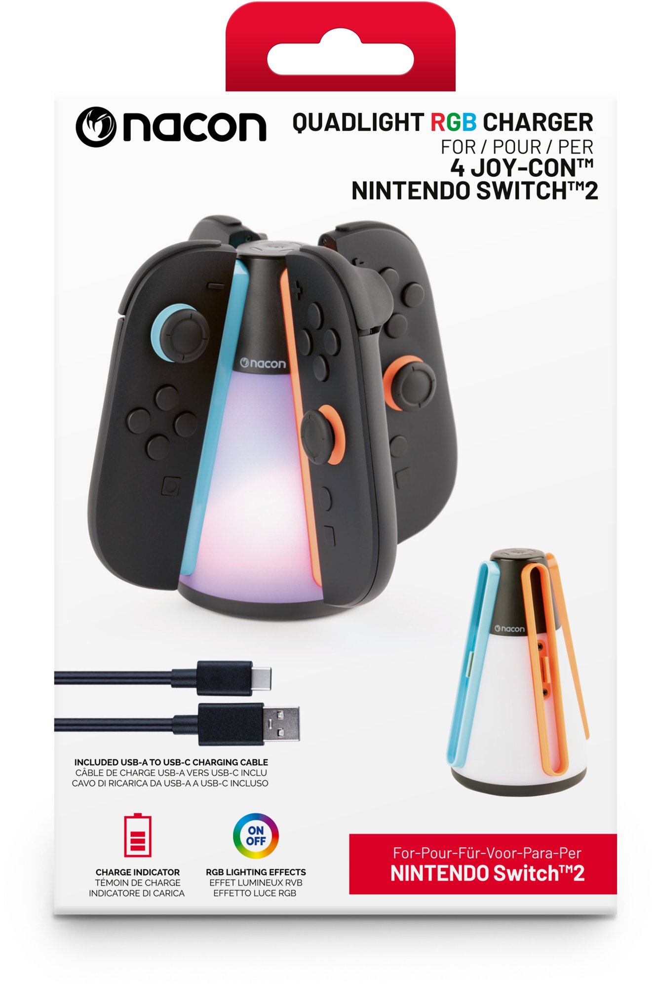 Nacon Quadlight RGB Charger – Nintendo Switch 2