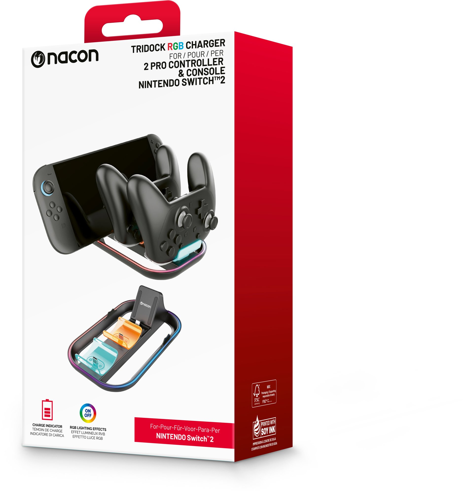 Nacon Tridock RGB Charger – Nintendo Switch 2