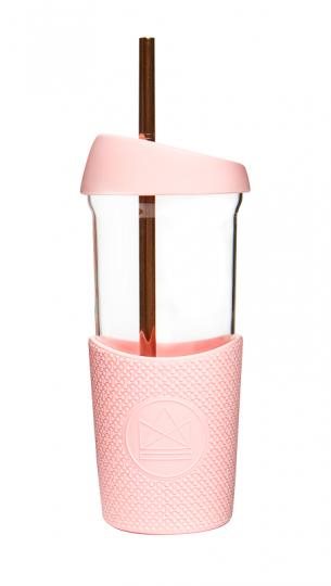 Neon Kactus Sklenená smoothie fľaša 0,568 l ružová