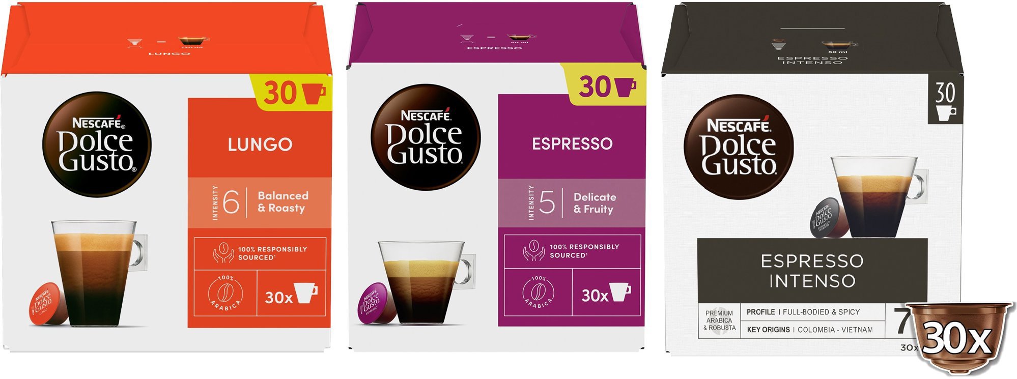 NESCAFÉ® Dolce Gusto® Lungo, Espresso a Espresso Intenso, 3× 30 kapsúl