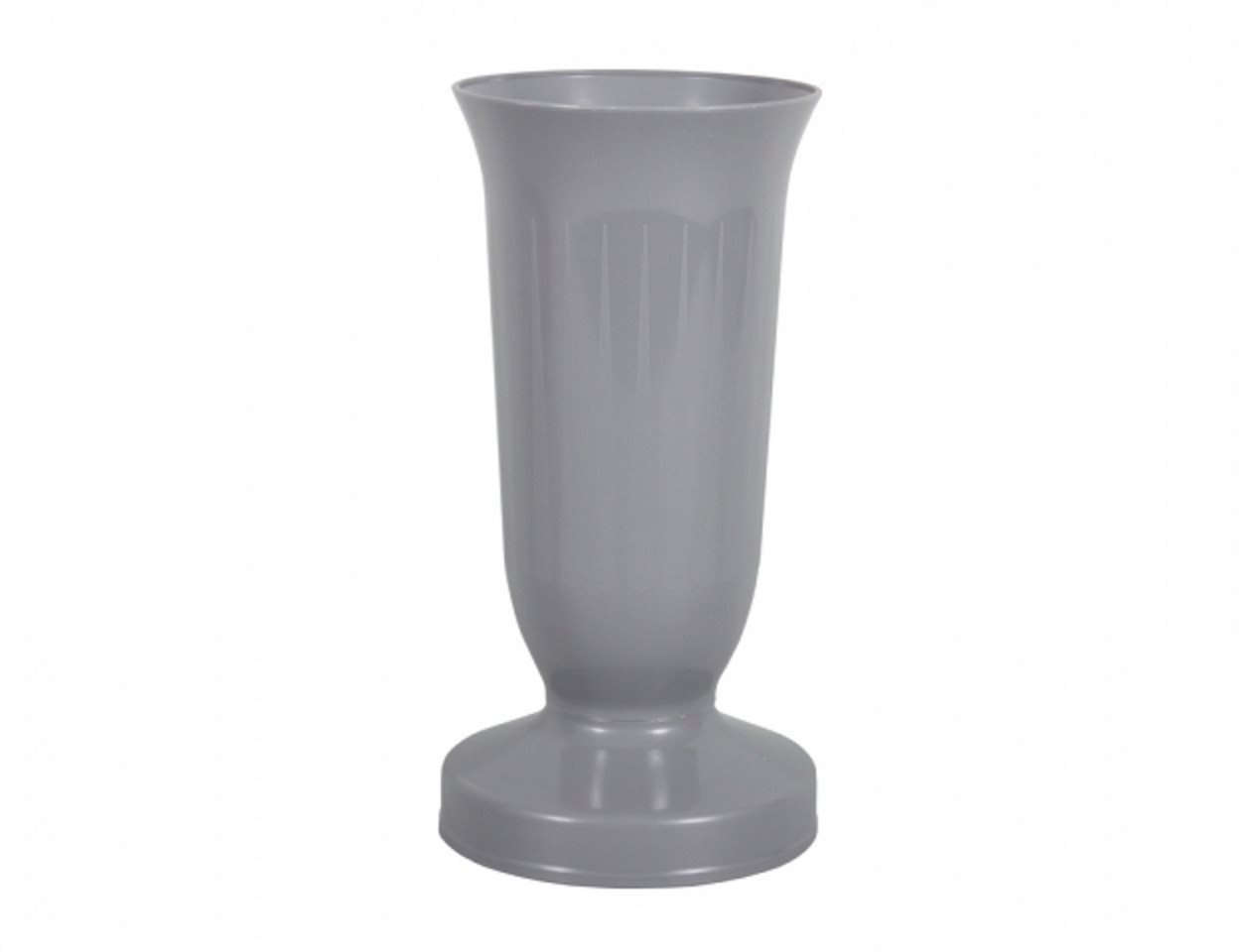 Váza cintorínová KALICH ťažká plastová d12 × 24 cm sivá